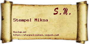 Stempel Miksa névjegykártya